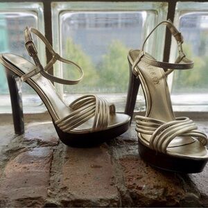 Gold Metallic Strappy Heels